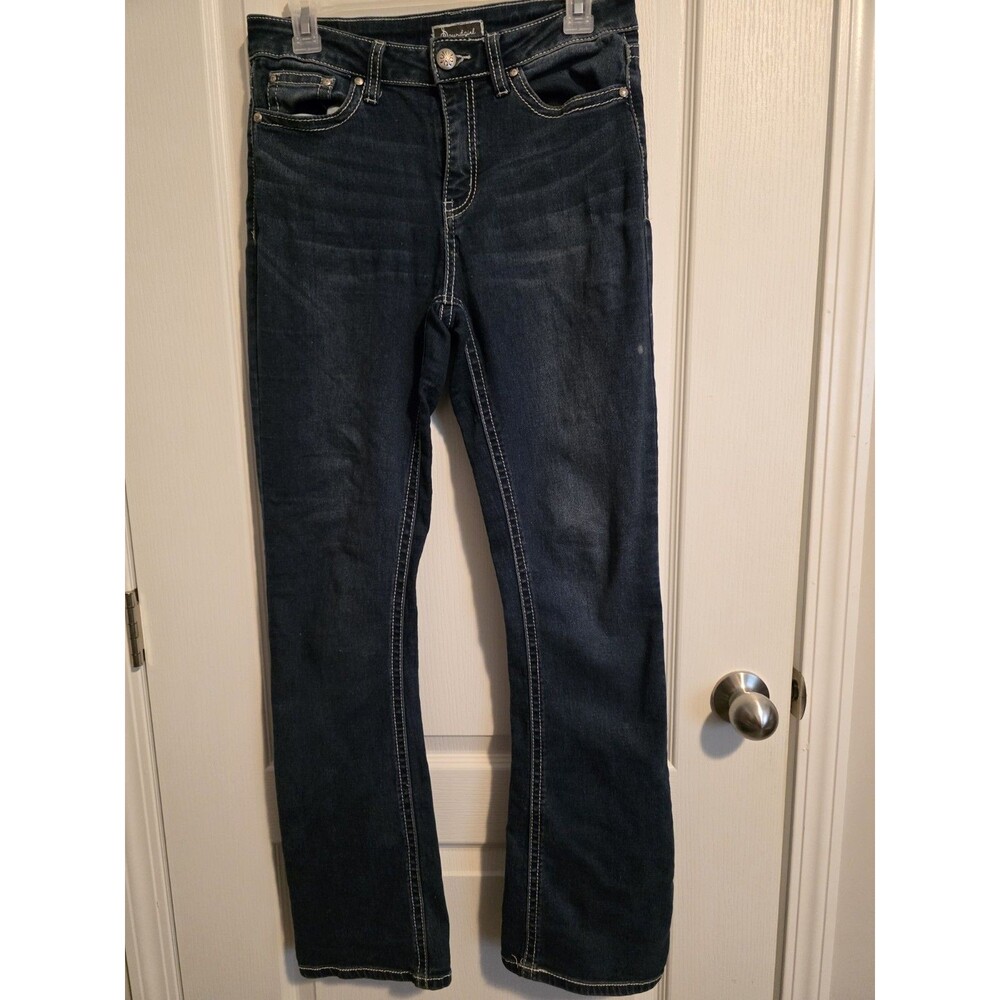 Soundgirl Girls Bootcut Jeans Blue Embroidered Beaded Size 7 RN 162085. 117
